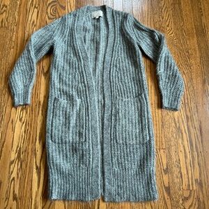 Banana Republic Heritage Collection Gray Mohair and Wool Long Cardigan Sweater
